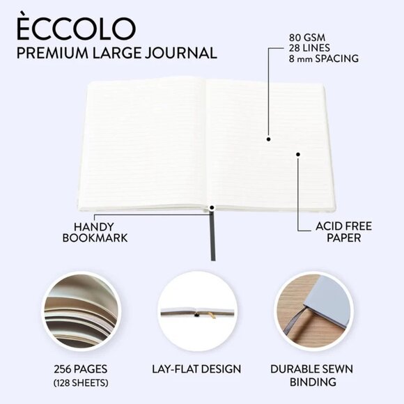 Eccolo White Marble Journal 8x10" New - Picture 6 of 7